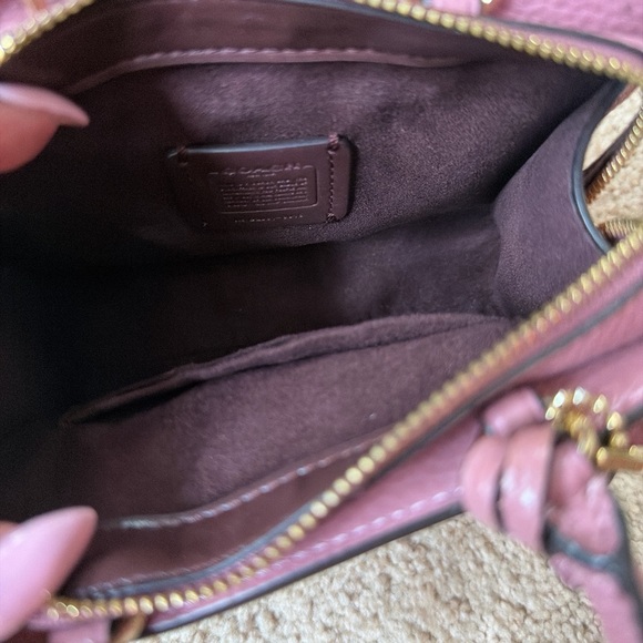 Coach Mini Zoe Satchel Pink Pebbled Leather Lock Key Crossbody Style 8015 - Picture 4 of 16